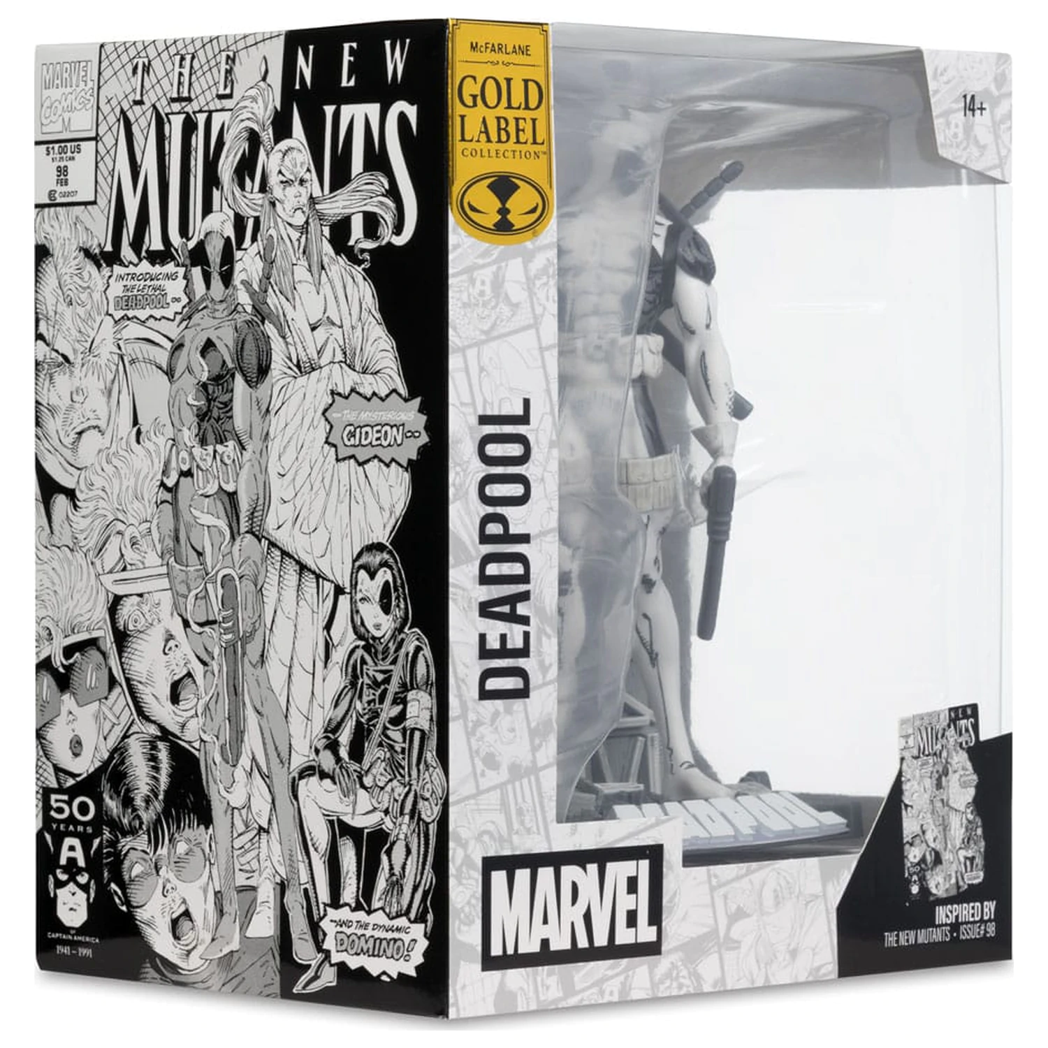 Marvel Collection 1/10 Deadpool (The New Mutants #98) (Line Art) (Gold Label) PVC szobor figura 17 cm termékfotó