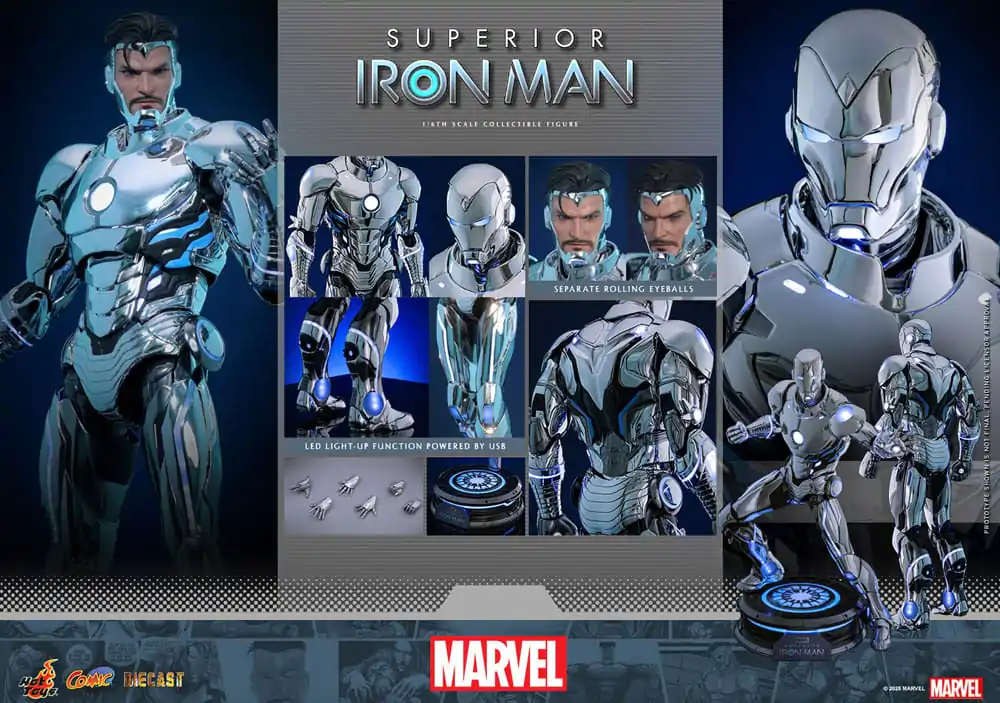 Marvel Comic Diecast Masterpiece 1/6 Superior Iron Man akciófigura 32 cm termékfotó