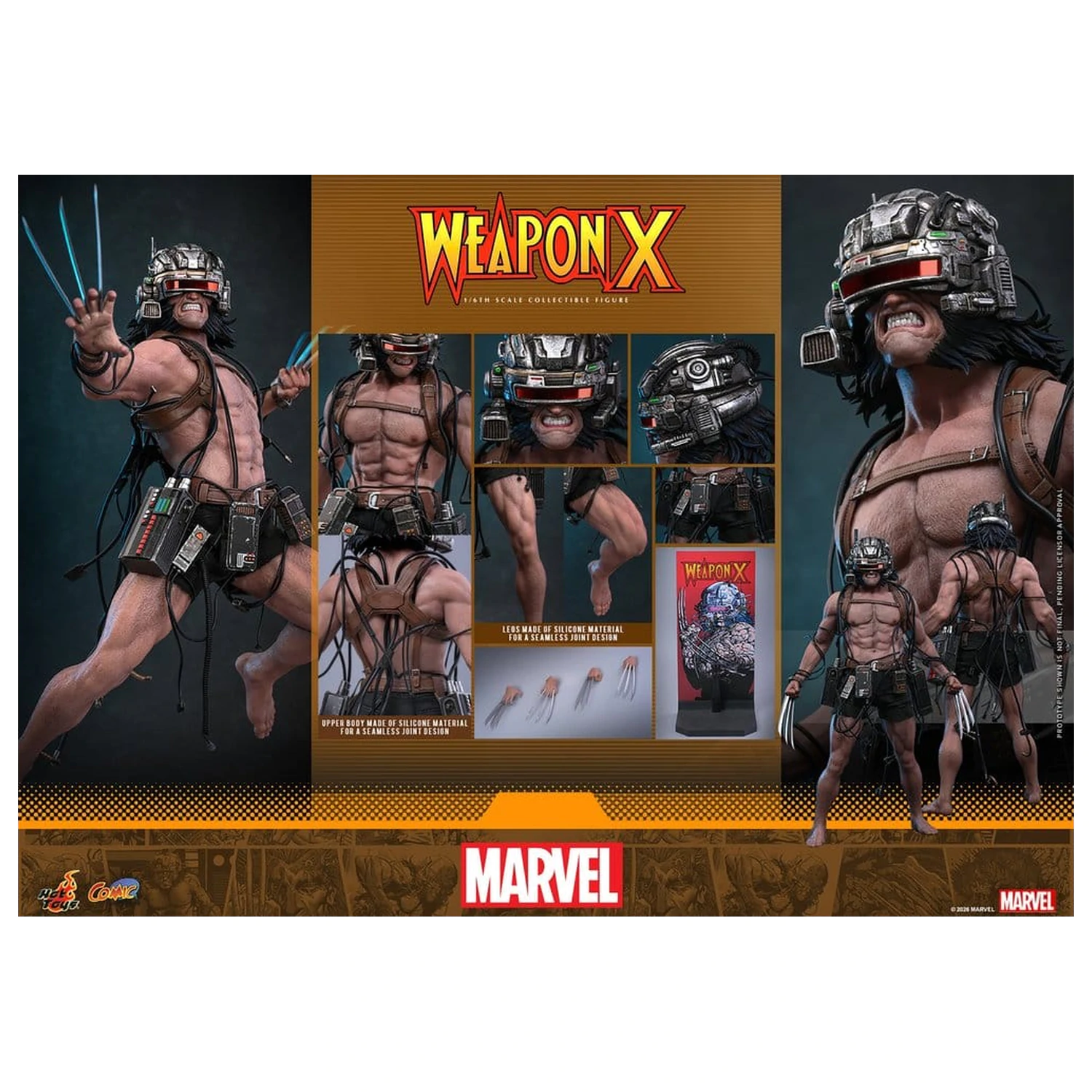 Marvel Comic Masterpiece 1/6 Weapon X akciófigura 31 cm termékfotó