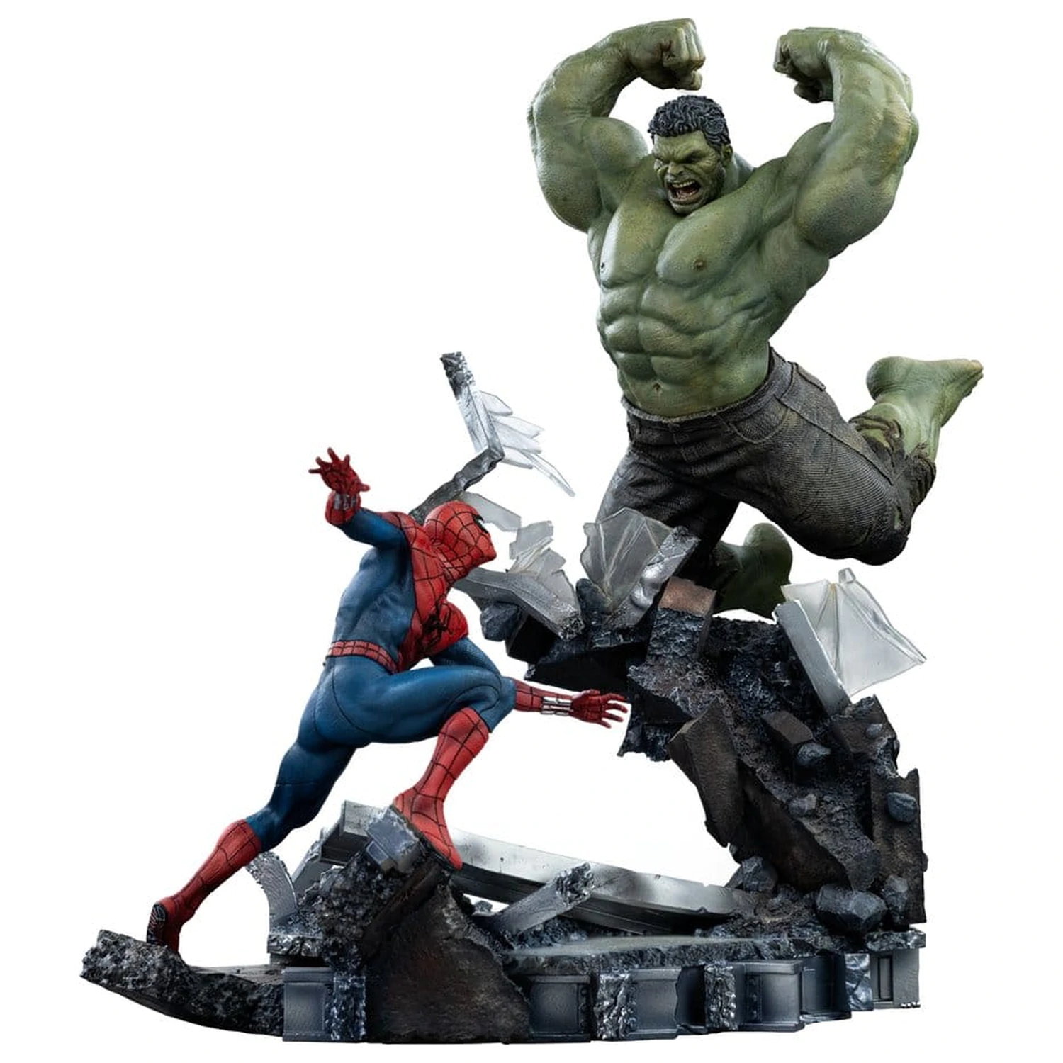 Marvel Comics Art Scale szobor figura 1/10 Spider-Man vs Hulk 38 cm termékfotó