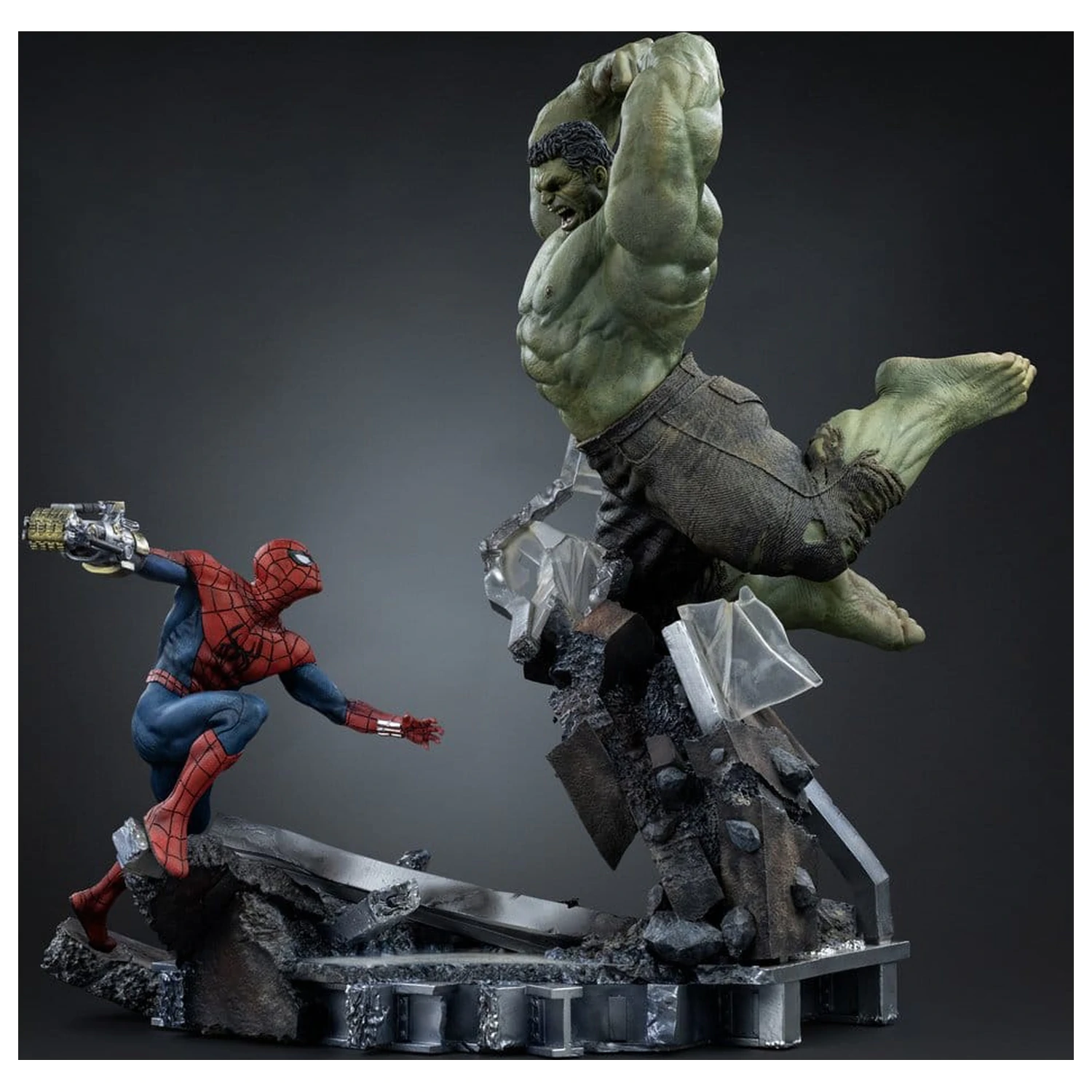 Marvel Comics Art Scale szobor figura 1/10 Spider-Man vs Hulk 38 cm termékfotó