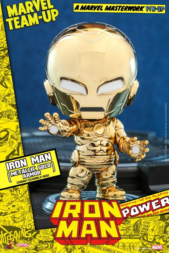 Marvel Comics Cosbaby (S) Mini figura Iron Man (Metallic Gold Armor) 10 cm termékfotó
