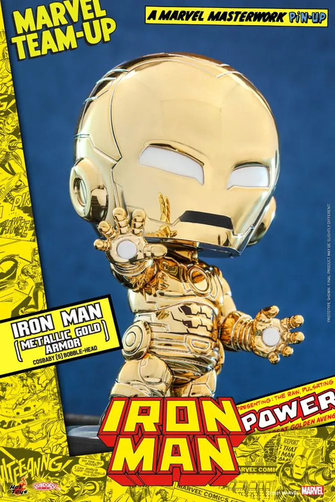 Marvel Comics Cosbaby (S) Mini figura Iron Man (Metallic Gold Armor) 10 cm termékfotó