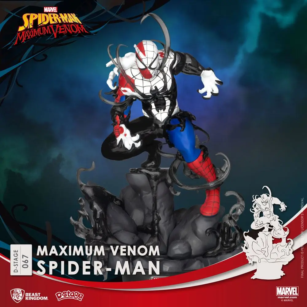 Marvel Comics D-Stage Maximum Venom Spider-Man PVC Diorama szobor 16 cm termékfotó