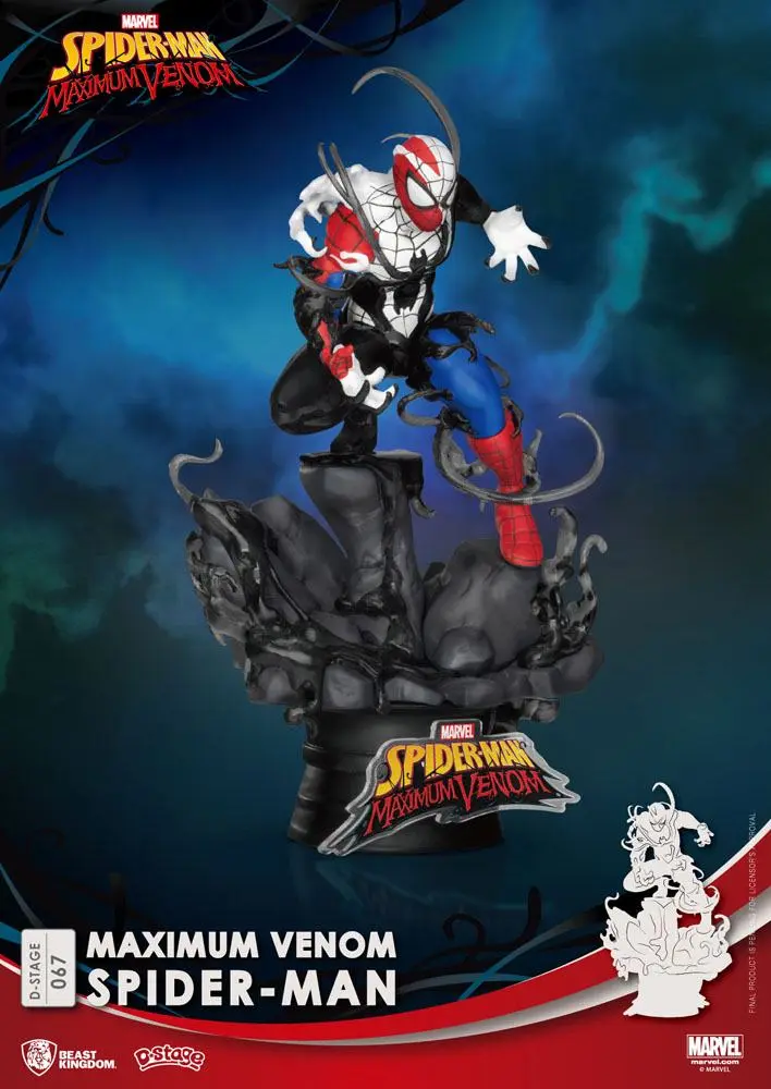 Marvel Comics D-Stage Maximum Venom Spider-Man PVC Diorama szobor 16 cm termékfotó