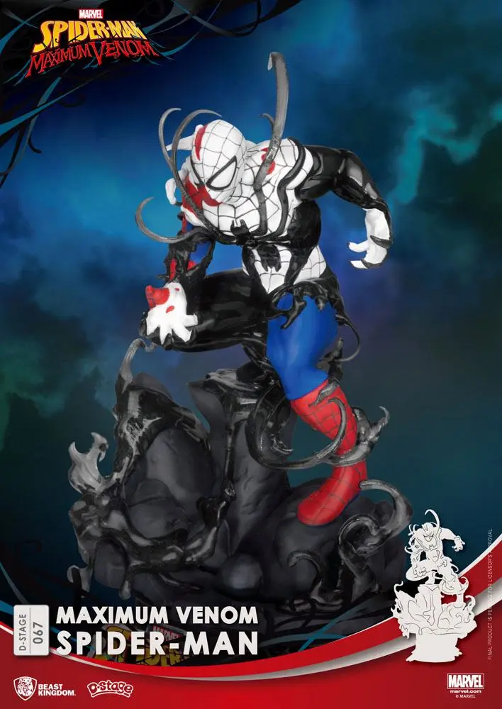 Marvel Comics D-Stage Maximum Venom Spider-Man PVC Diorama szobor 16 cm termékfotó