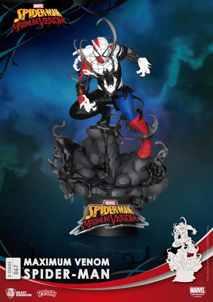 Marvel Comics D-Stage Maximum Venom Spider-Man PVC Diorama szobor 16 cm termékfotó