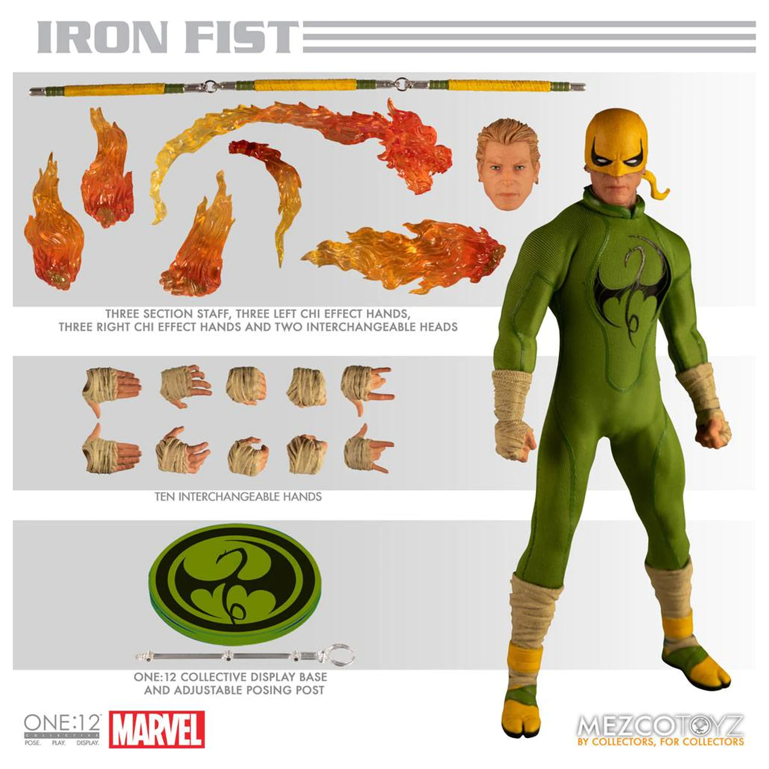 Marvel Comics One:12 Collective akciófigura 1/12 Iron Fist 17 cm termékfotó