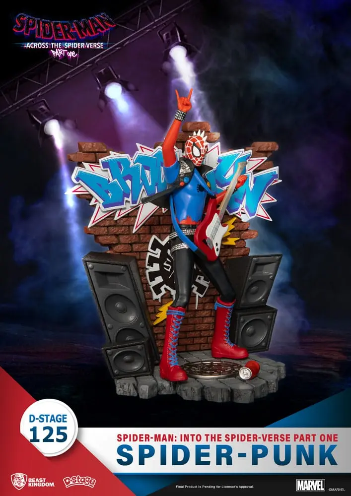 Marvel D-Stage Spider-Man: Across the Spider-Verse Part One-Spider-Punk PVC Diorama szobor figura 15 cm termékfotó
