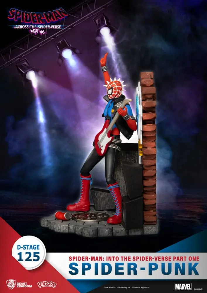 Marvel D-Stage Spider-Man: Across the Spider-Verse Part One-Spider-Punk PVC Diorama szobor figura 15 cm termékfotó