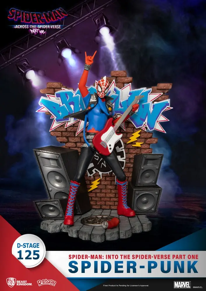 Marvel D-Stage Spider-Man: Across the Spider-Verse Part One-Spider-Punk PVC Diorama szobor figura 15 cm termékfotó