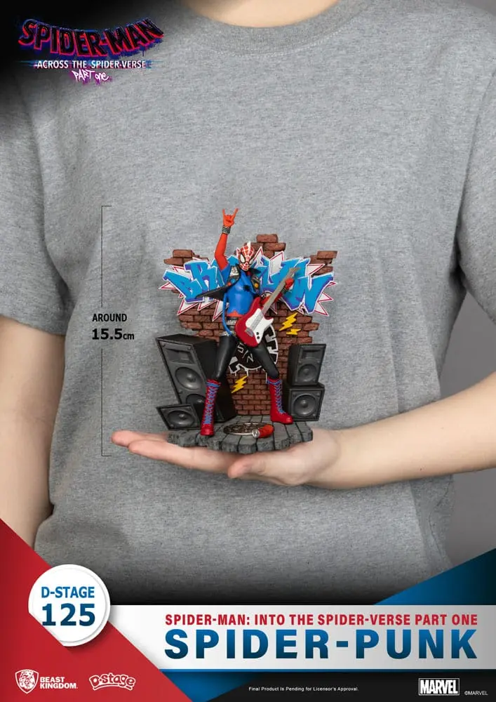 Marvel D-Stage Spider-Man: Across the Spider-Verse Part One-Spider-Punk PVC Diorama szobor figura 15 cm termékfotó