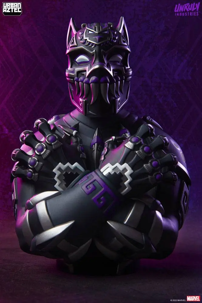 Marvel Designer Collectible Vinyl mellszobor figura Black Panther Purple Variant by Jesse Hernandez 19 cm termékfotó