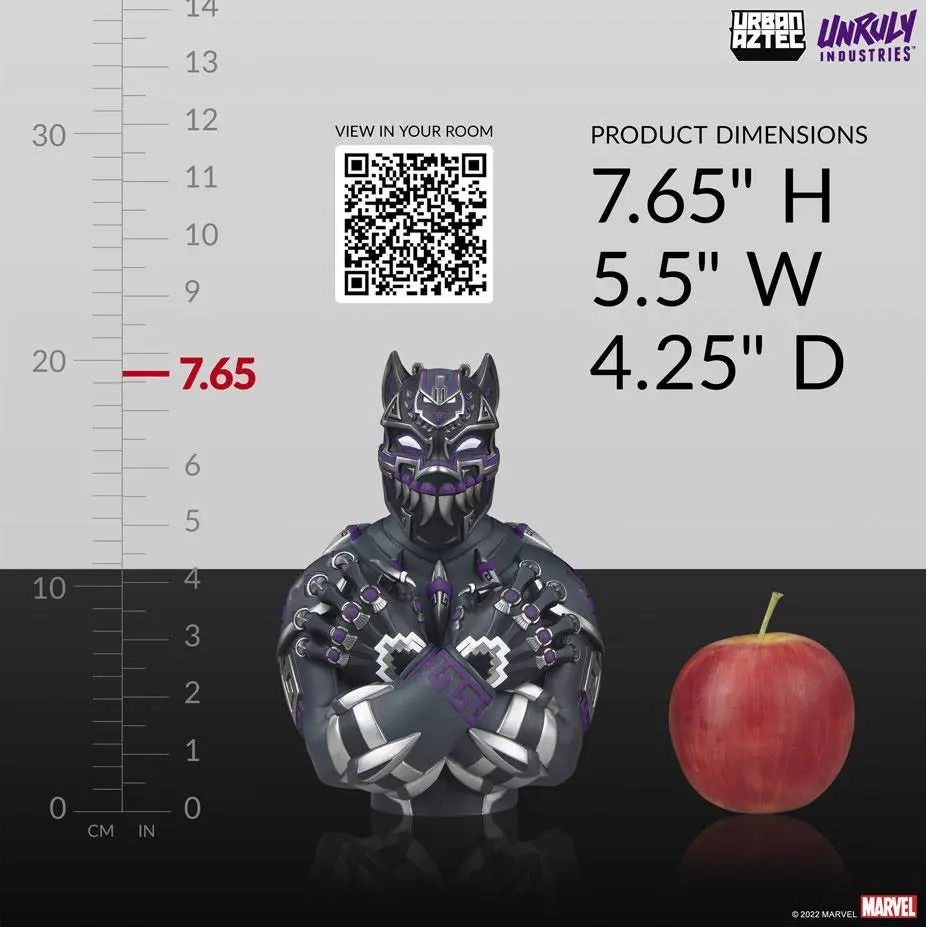 Marvel Designer Collectible Vinyl mellszobor figura Black Panther Purple Variant by Jesse Hernandez 19 cm termékfotó