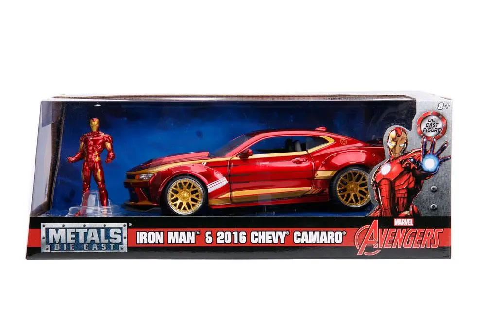 Marvel Diecast Model 1/24 Iron Man &amp; 2016 Chevrolet Camaro termékfotó
