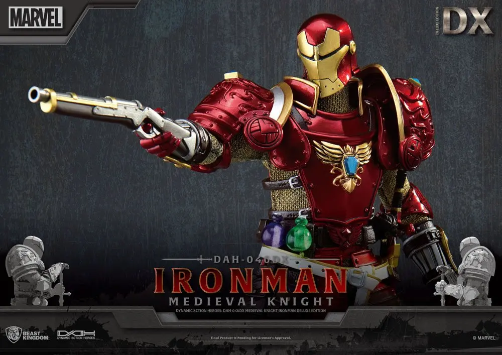 Marvel Dynamic 8ction Heroes 1/9 Medieval Knight Iron Man Deluxe Version akciófigura 20 cm termékfotó