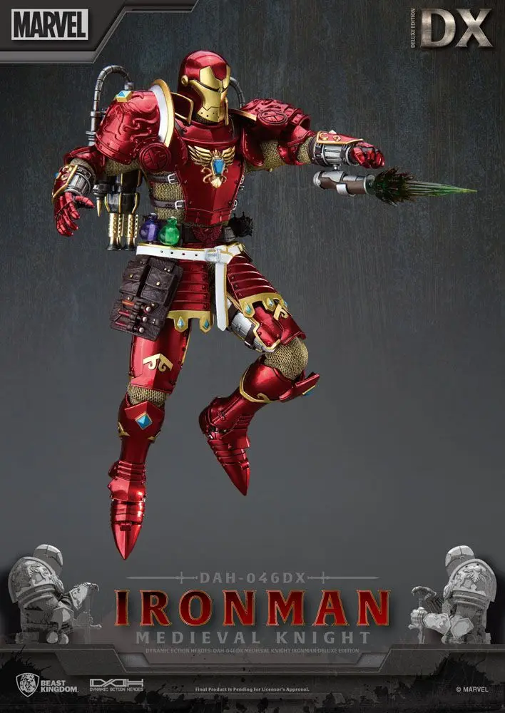 Marvel Dynamic 8ction Heroes 1/9 Medieval Knight Iron Man Deluxe Version akciófigura 20 cm termékfotó