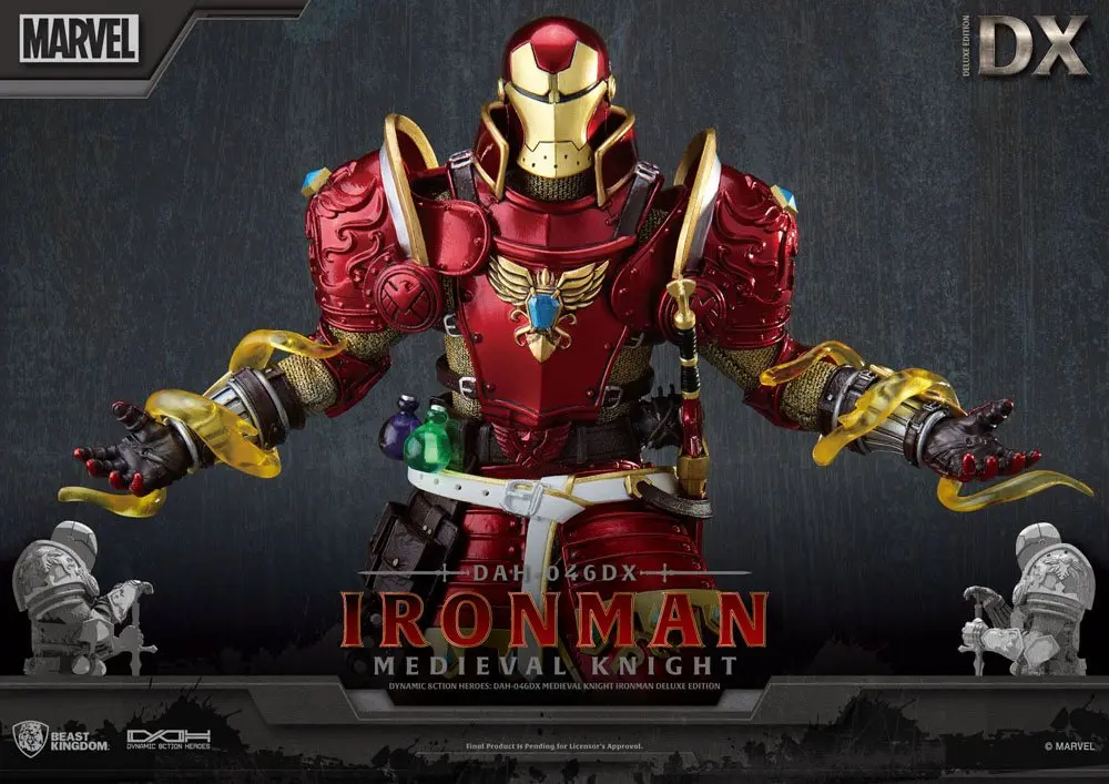 Marvel Dynamic 8ction Heroes 1/9 Medieval Knight Iron Man Deluxe Version akciófigura 20 cm termékfotó