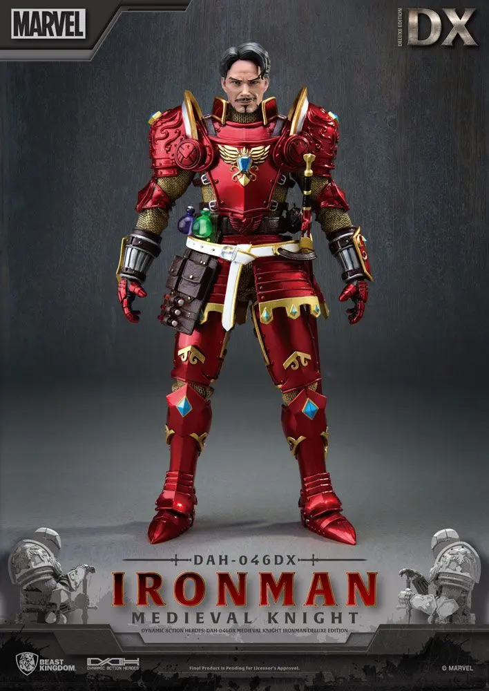 Marvel Dynamic 8ction Heroes 1/9 Medieval Knight Iron Man Deluxe Version akciófigura 20 cm termékfotó
