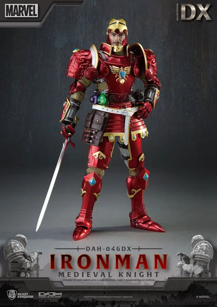 Marvel Dynamic 8ction Heroes 1/9 Medieval Knight Iron Man Deluxe Version akciófigura 20 cm termékfotó