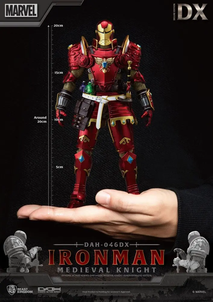 Marvel Dynamic 8ction Heroes 1/9 Medieval Knight Iron Man Deluxe Version akciófigura 20 cm termékfotó