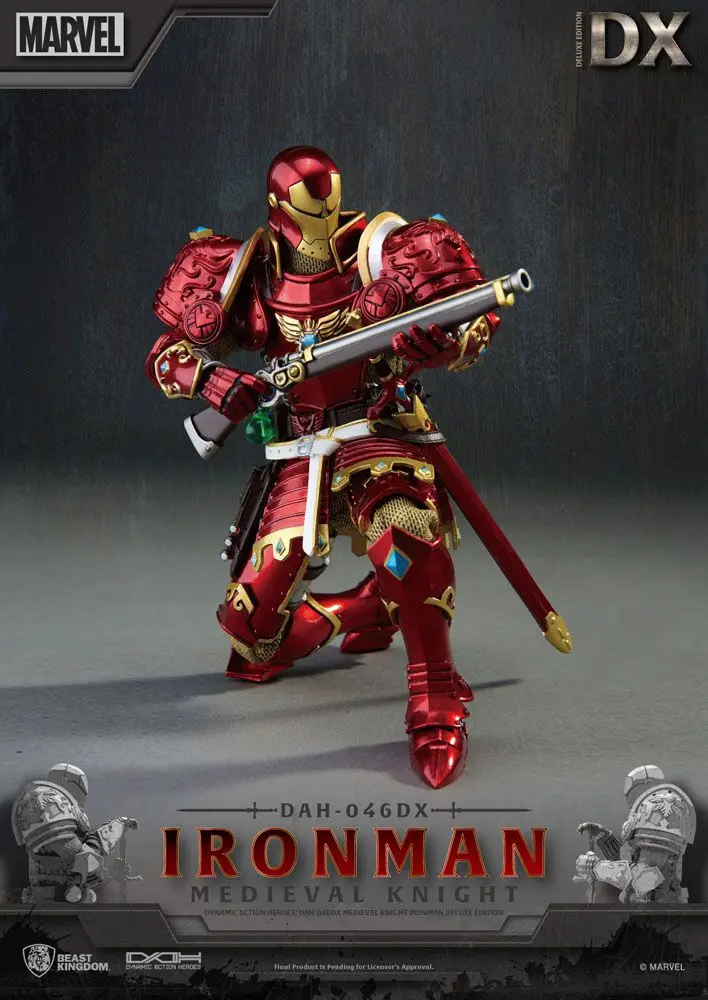 Marvel Dynamic 8ction Heroes 1/9 Medieval Knight Iron Man Deluxe Version akciófigura 20 cm termékfotó