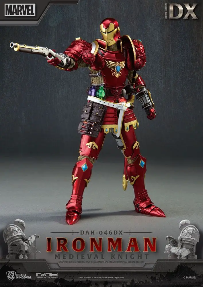 Marvel Dynamic 8ction Heroes 1/9 Medieval Knight Iron Man Deluxe Version akciófigura 20 cm termékfotó