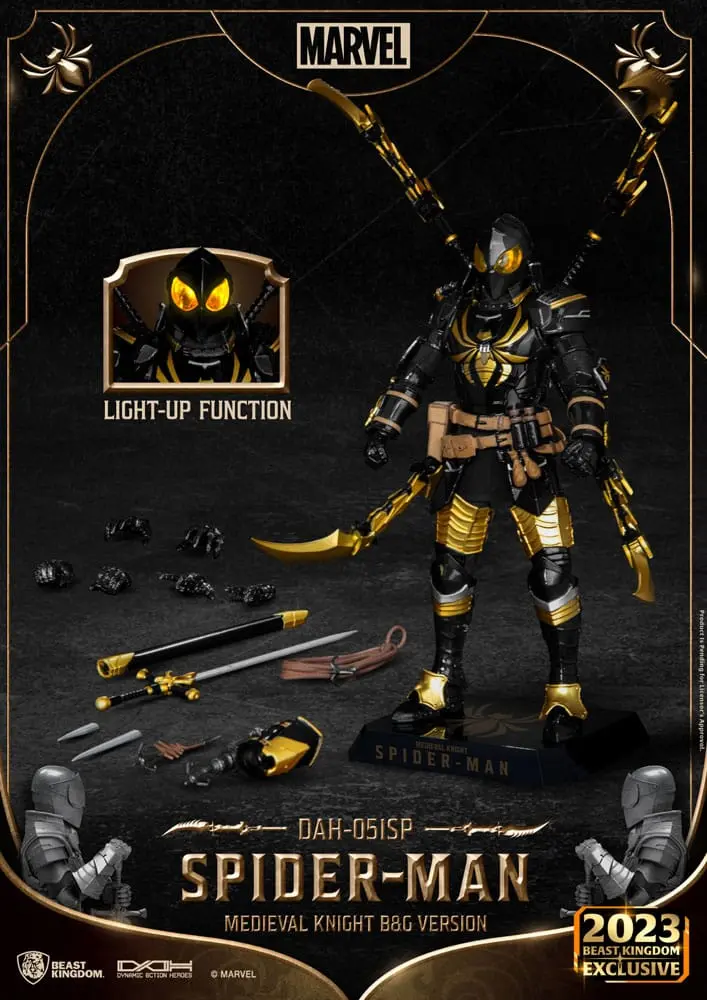 Marvel Dynamic 8ction Heroes 1/9 Medieval Knight Spider-Man B&amp;G Version akciófigura 21 cm termékfotó