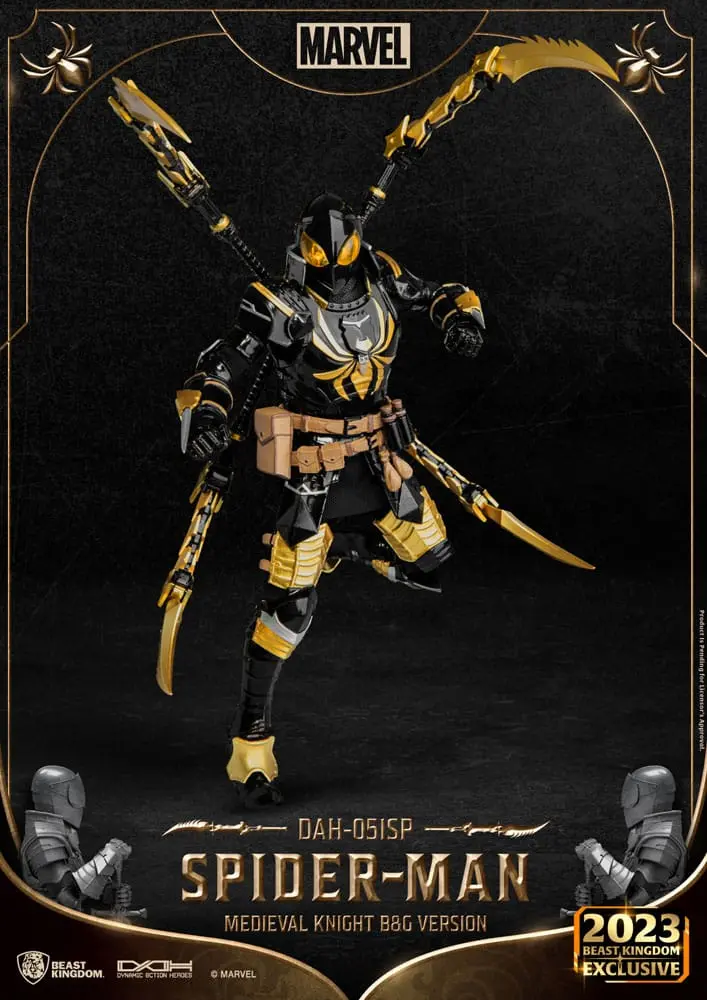 Marvel Dynamic 8ction Heroes 1/9 Medieval Knight Spider-Man B&amp;G Version akciófigura 21 cm termékfotó