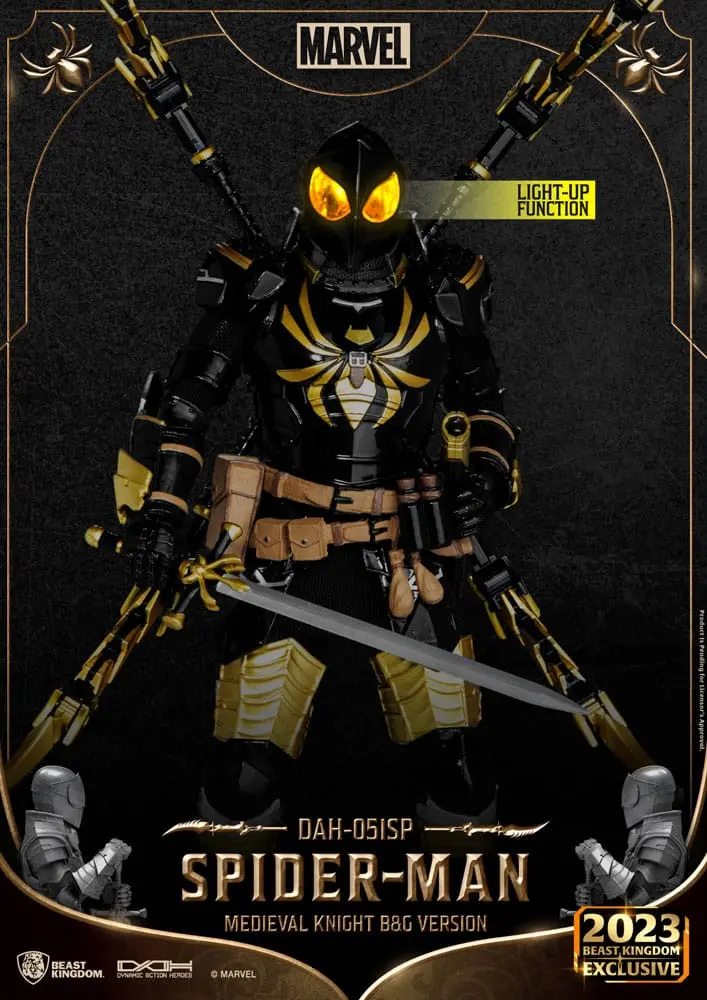 Marvel Dynamic 8ction Heroes 1/9 Medieval Knight Spider-Man B&amp;G Version akciófigura 21 cm termékfotó