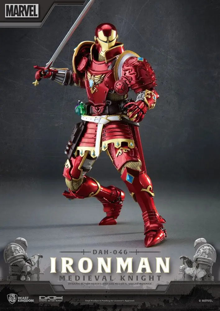 Marvel Dynamic 8ction Heroes akciófigura 1/9 Medieval Knight Iron Man 20 cm termékfotó