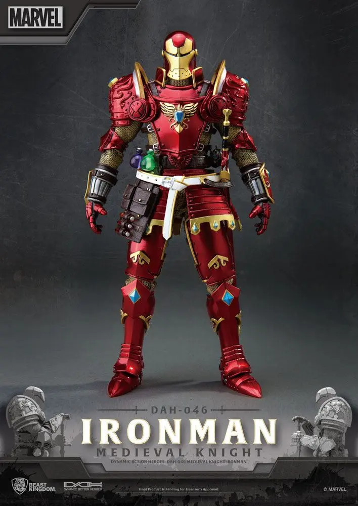 Marvel Dynamic 8ction Heroes akciófigura 1/9 Medieval Knight Iron Man 20 cm termékfotó