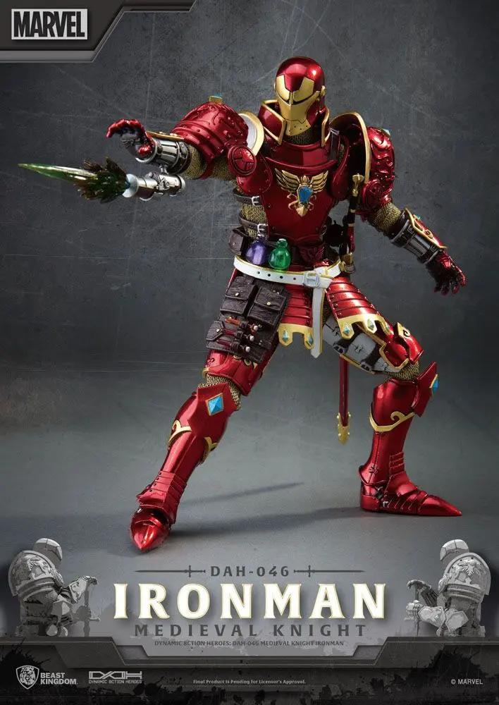 Marvel Dynamic 8ction Heroes akciófigura 1/9 Medieval Knight Iron Man 20 cm termékfotó