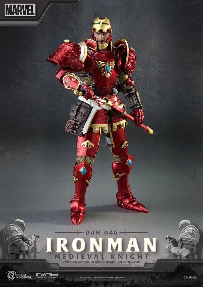Marvel Dynamic 8ction Heroes akciófigura 1/9 Medieval Knight Iron Man 20 cm termékfotó