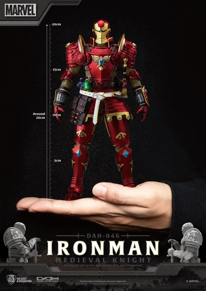 Marvel Dynamic 8ction Heroes akciófigura 1/9 Medieval Knight Iron Man 20 cm termékfotó