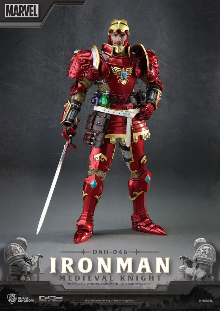 Marvel Dynamic 8ction Heroes akciófigura 1/9 Medieval Knight Iron Man 20 cm termékfotó