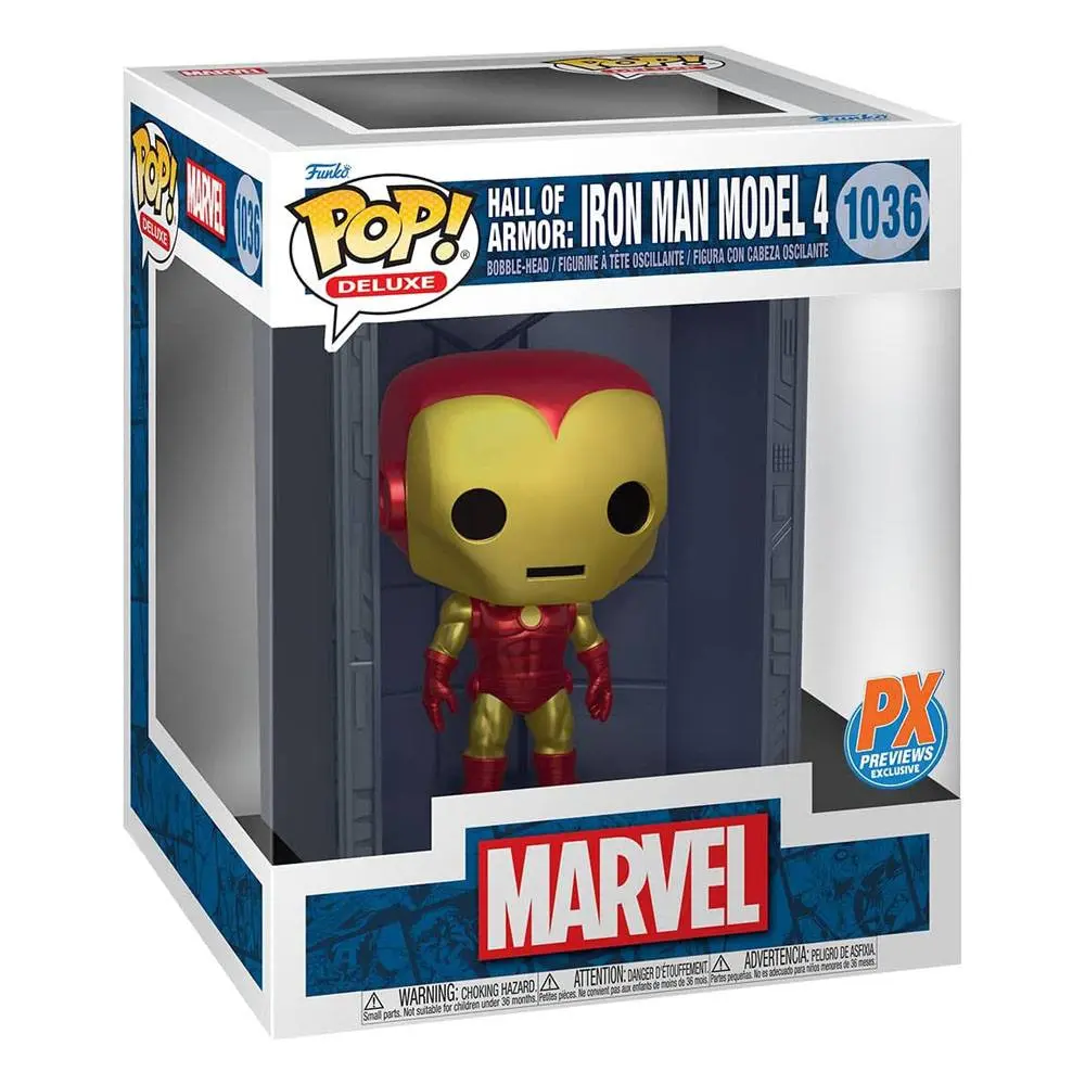 Marvel Funko POP! Deluxe Vinyl figura Hall of Armor Iron Man Model 4 PX Exkluzív 9 cm termékfotó