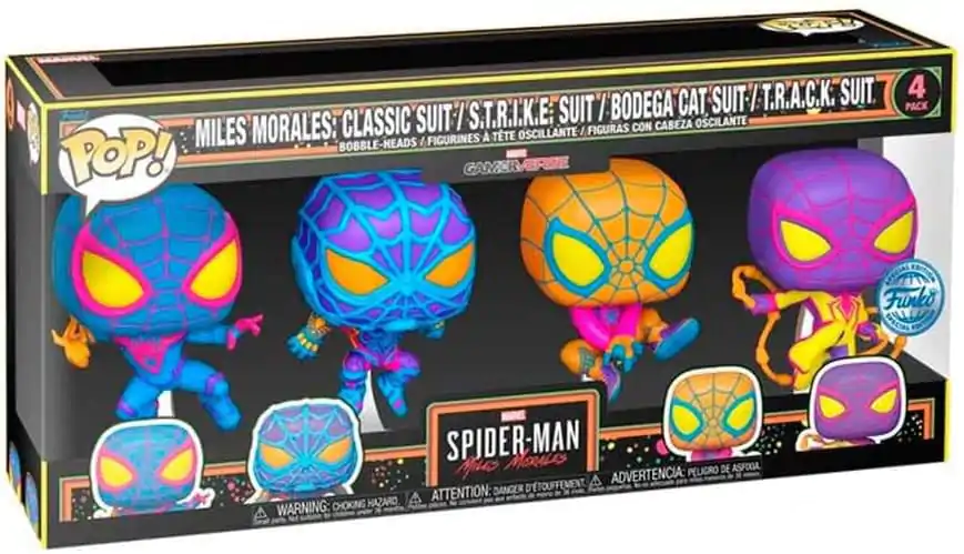 Marvel Funko POP! TV Vinyl figura 4 db-os csomag Miles Morales (BLKLT) 9 cm termékfotó