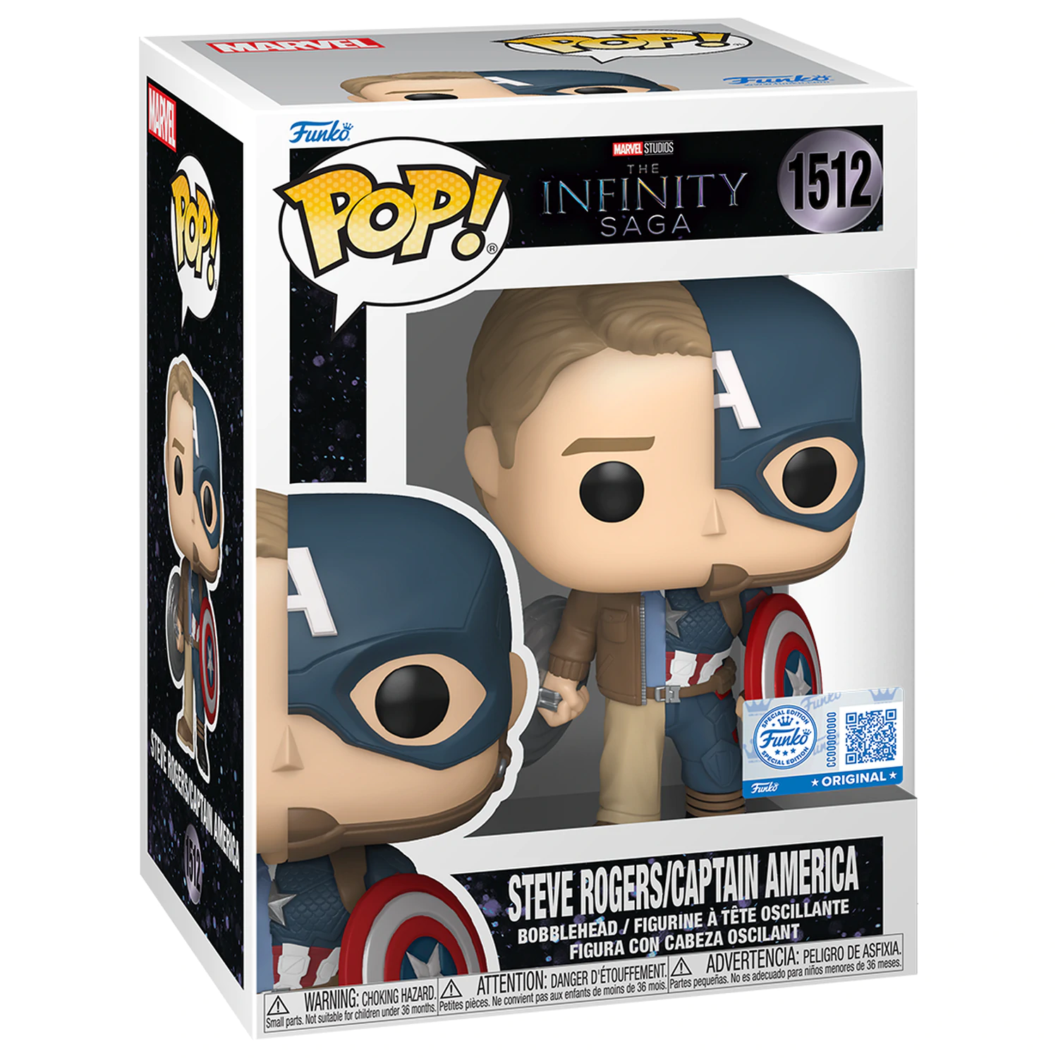 Marvel Funko POP! Vinyl figura Split- Cap/Steve Exkluzív 9 cm termékfotó