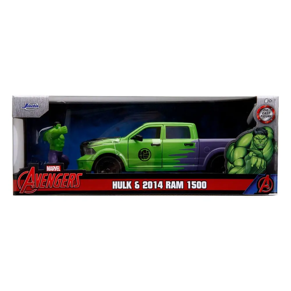 Marvel Hollywood Rides Diecast Model 1/24 2014 Ram 1500 with Hulk figura termékfotó