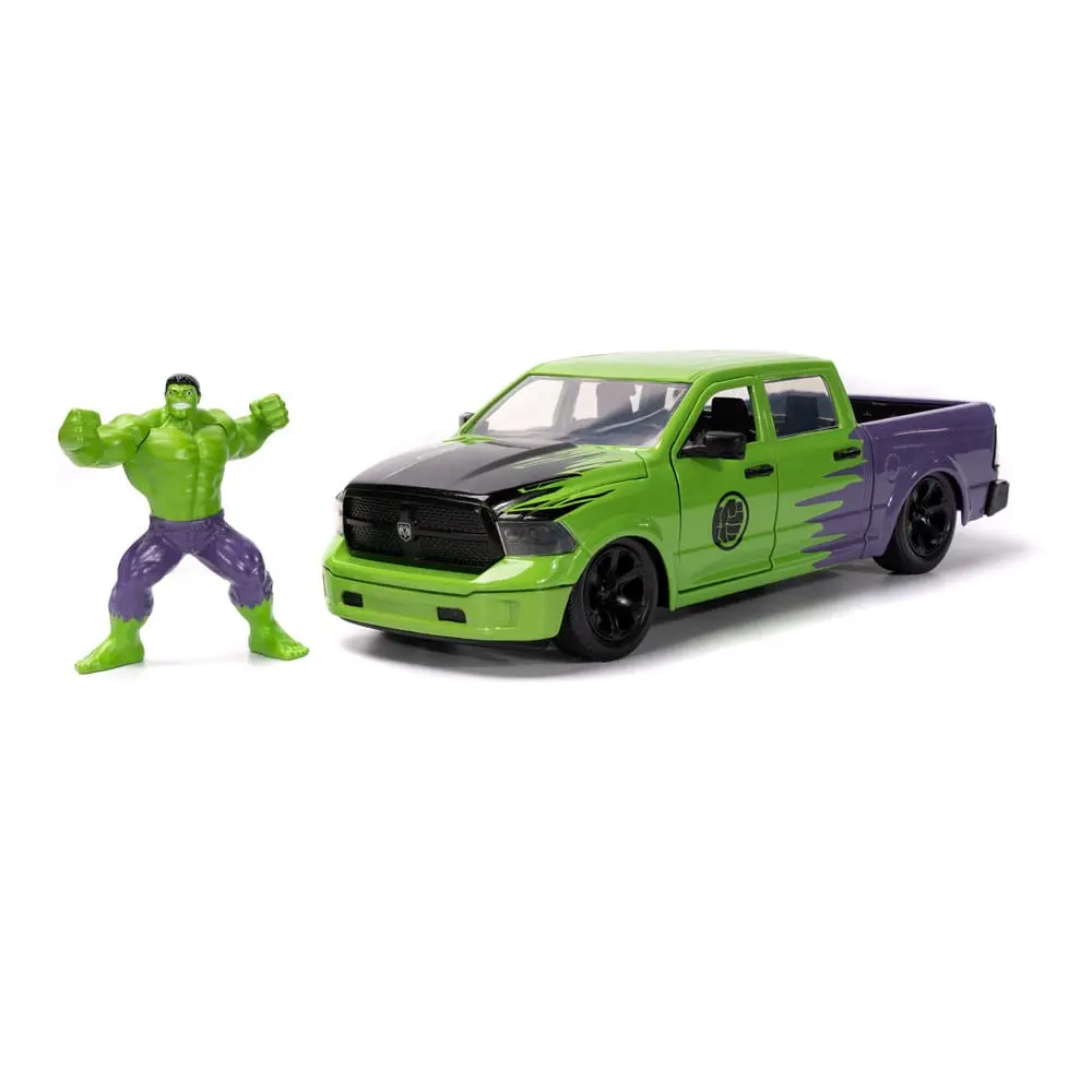 Marvel Hollywood Rides Diecast Model 1/24 2014 Ram 1500 with Hulk figura termékfotó