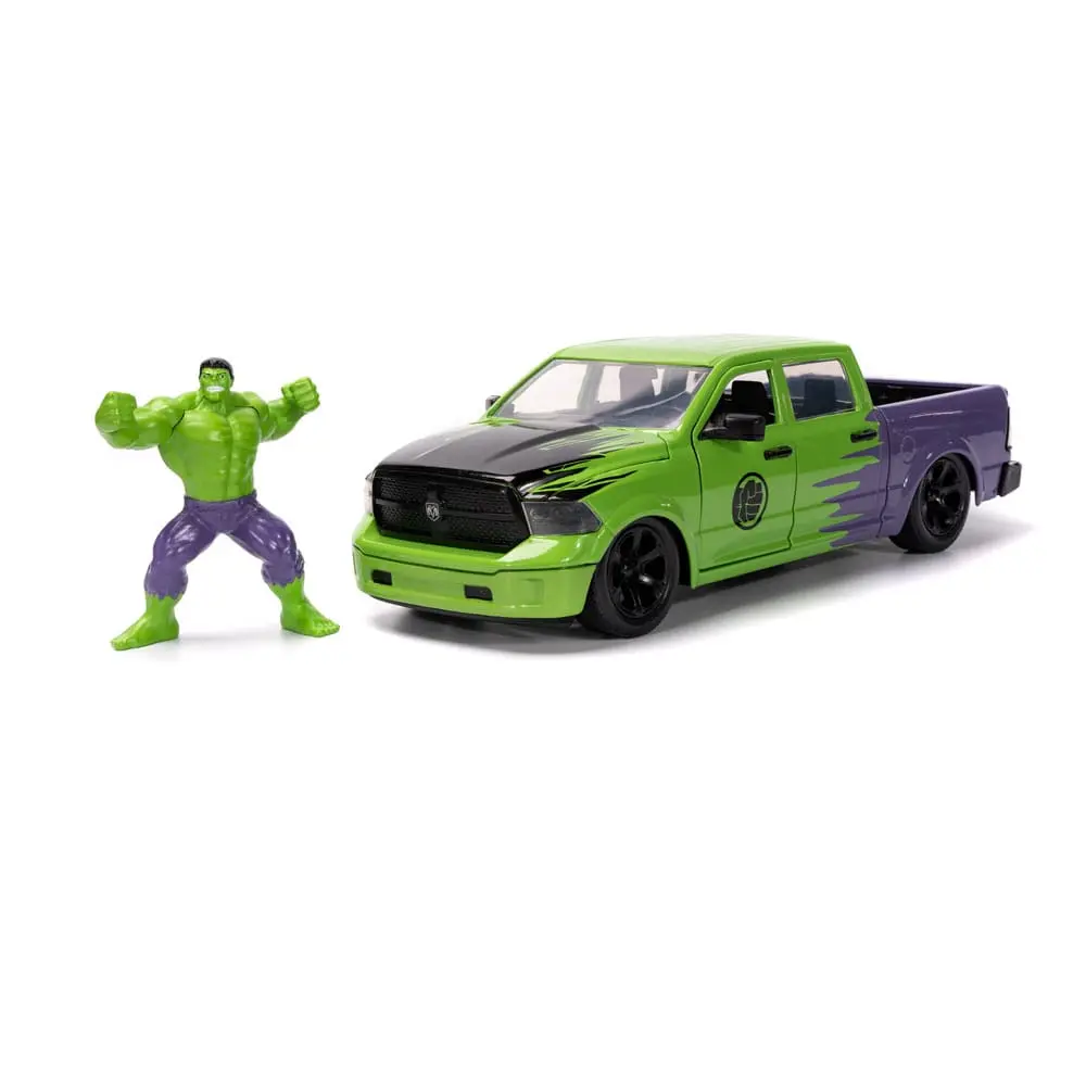 Marvel Hollywood Rides Diecast Model 1/24 2014 Ram 1500 with Hulk figura termékfotó