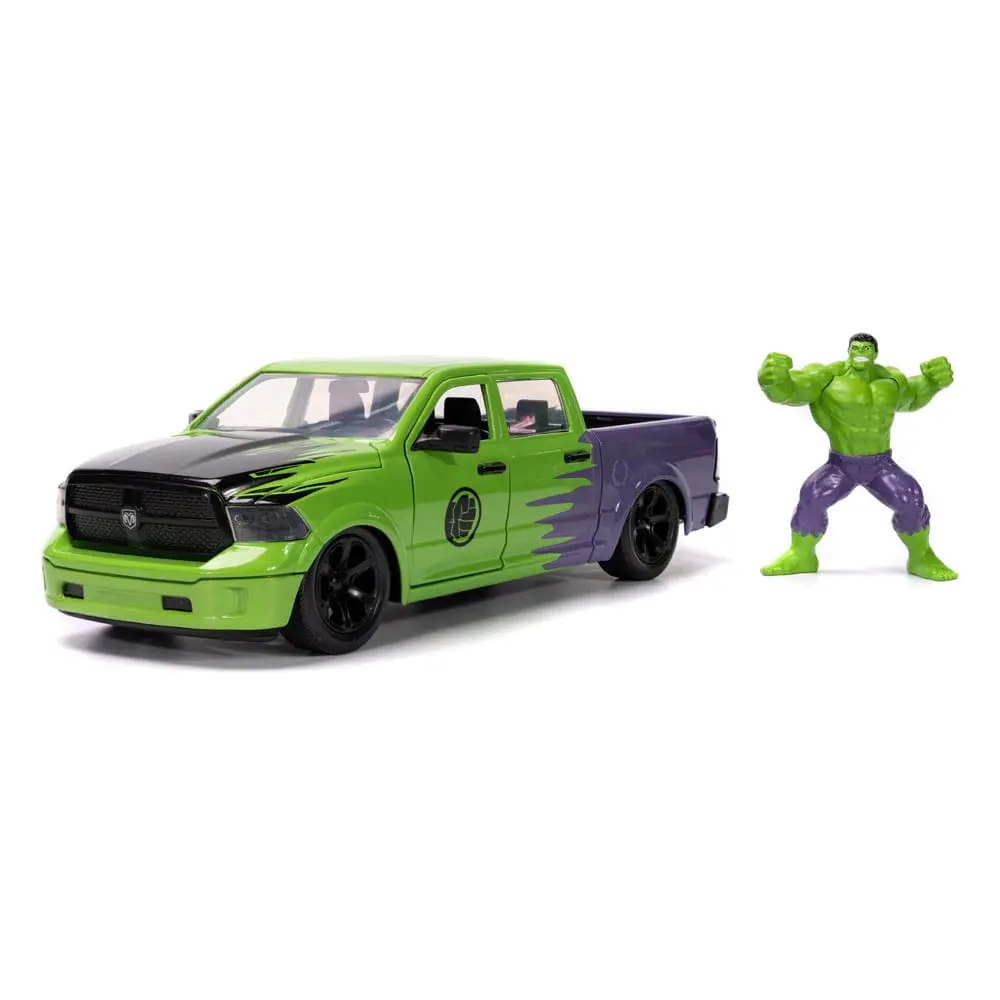 Marvel Hollywood Rides Diecast Model 1/24 2014 Ram 1500 with Hulk figura termékfotó
