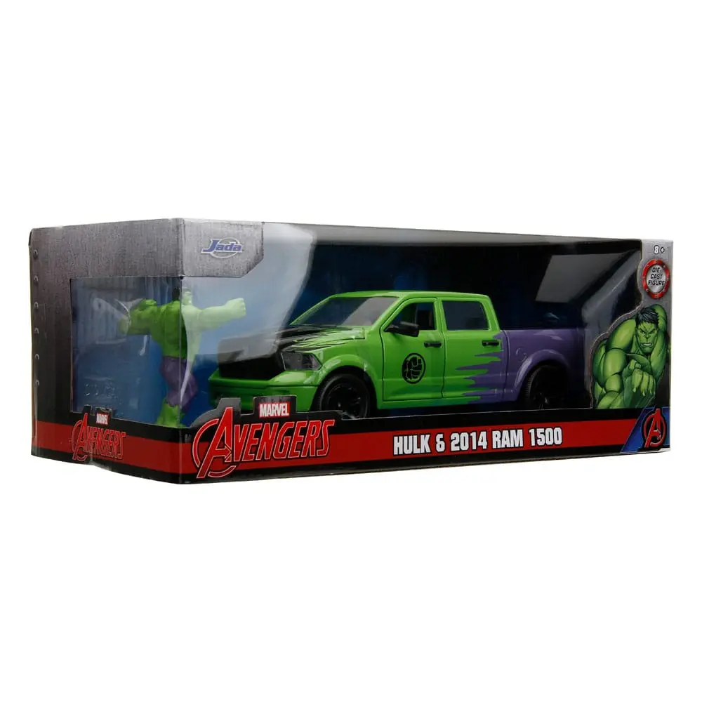 Marvel Hollywood Rides Diecast Model 1/24 2014 Ram 1500 with Hulk figura termékfotó