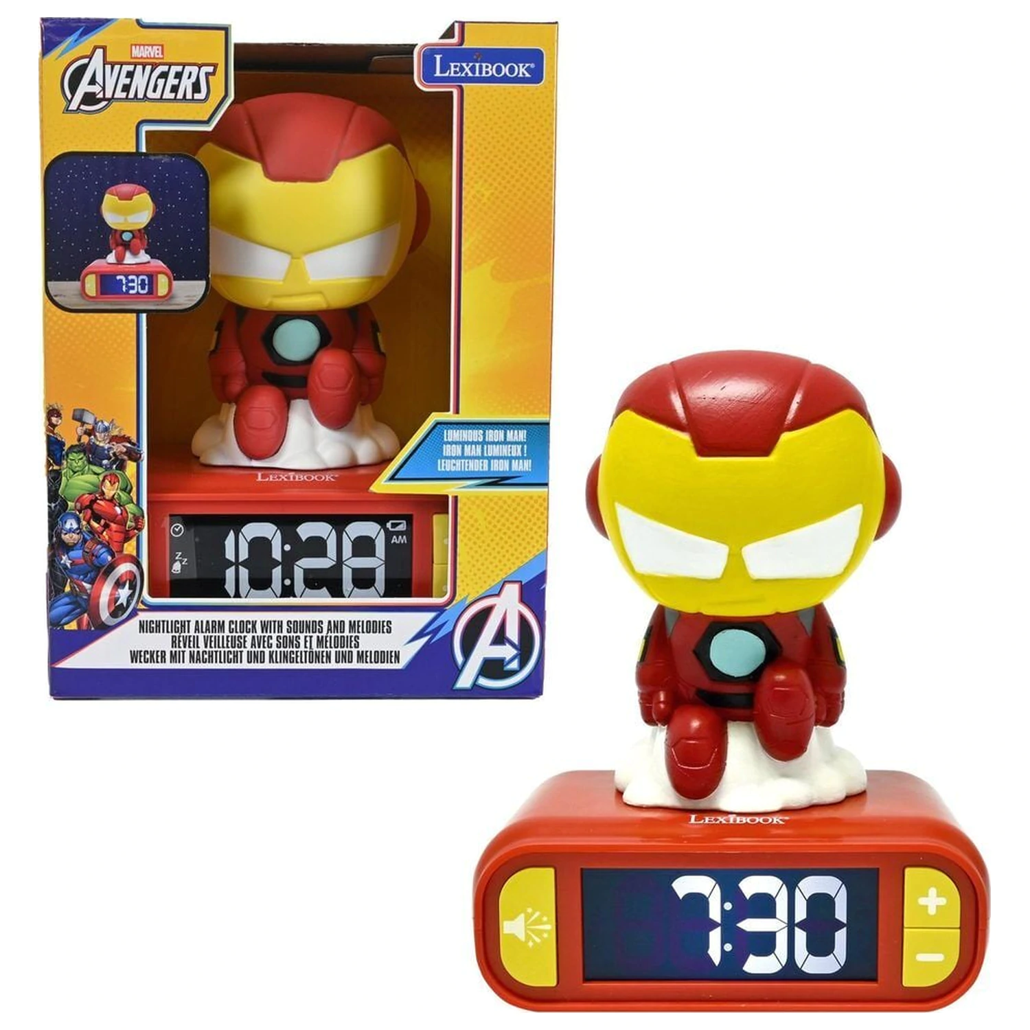 Marvel Iron Man ébresztőóra és éjszakai lámpa termékfotó