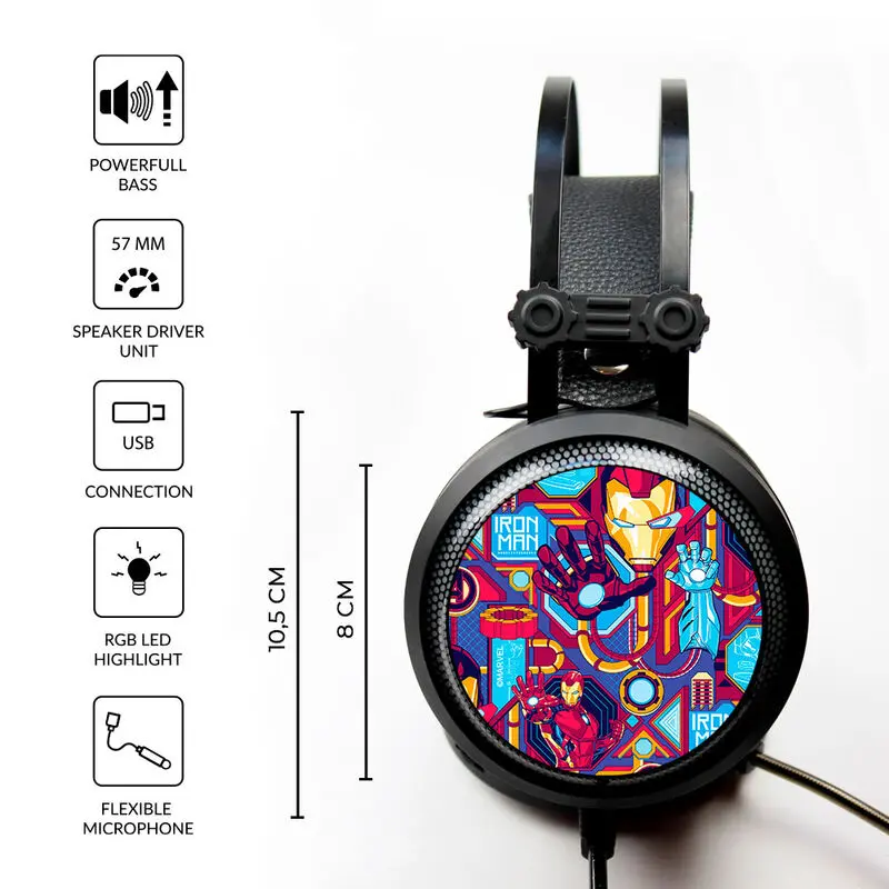 Marvel Iron Man Gaming fejhallgató fülhallgató termékfotó
