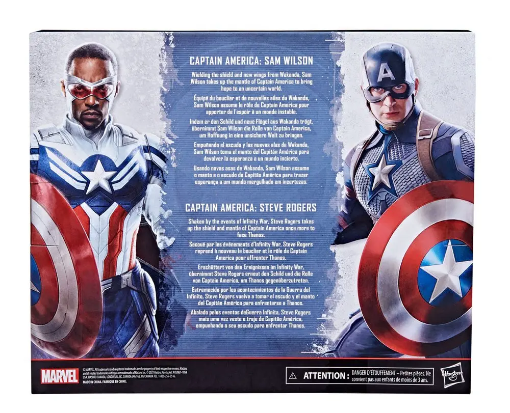 Marvel Legends 2022 Captain America: Sam Wilson &amp; Steve Rogers 2 darabos akciófigura csomag 15 cm termékfotó