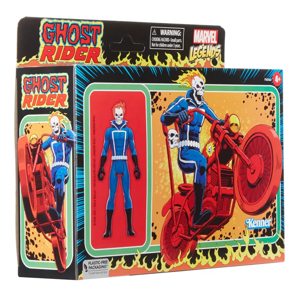 Marvel Legends Retro Collection Ghost Rider akciófigura és jármű 10 cm termékfotó