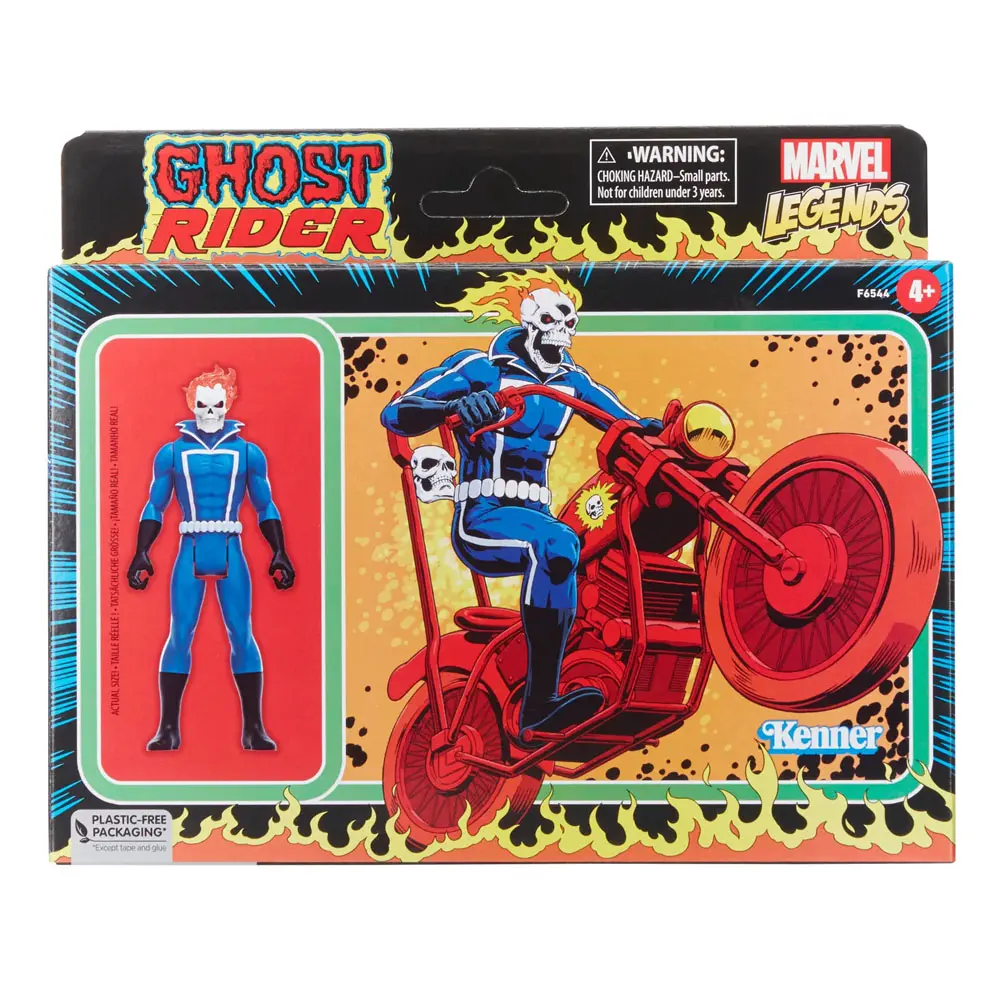 Marvel Legends Retro Collection Ghost Rider akciófigura és jármű 10 cm termékfotó