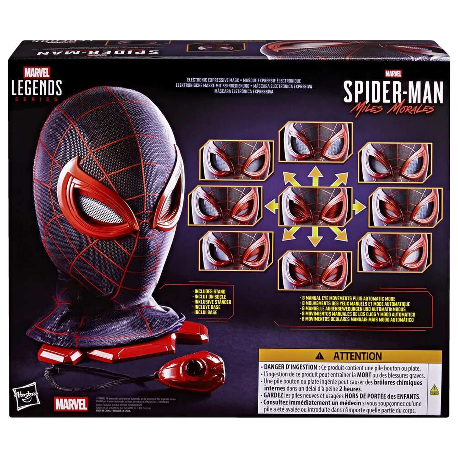 Marvel Legends Series Spider-Man Miles Morales elektromos mask termékfotó
